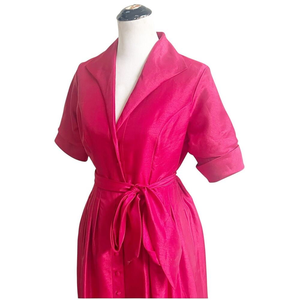 Alfani Retro Style Women’s Cocktail Party Dress Size 10 Shimmer Red Tie Waist - Picture 4 of 14